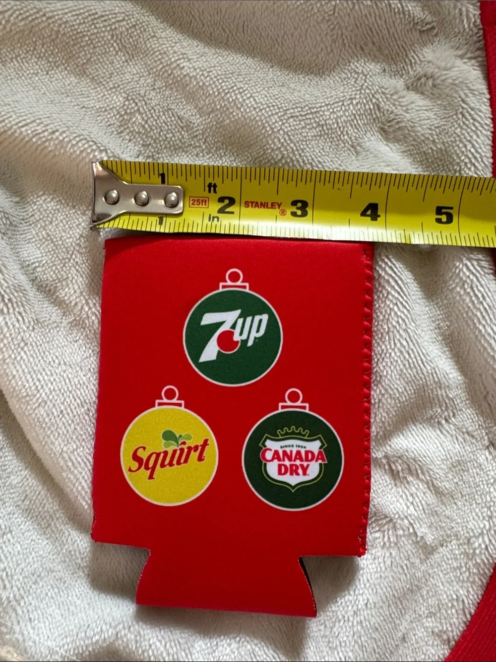 Stanley Red Crew Socks with Green and Yellow Beverage Logos